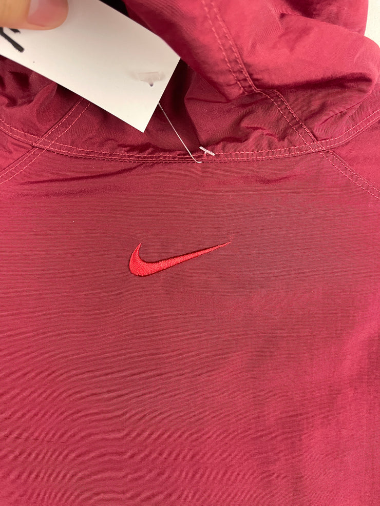 Vintage Nike Swoosh Spellout Grey & Red Reversible Hooded Jacket
