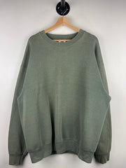 Vintage 90s Members Mark Blank Faded Olive Crewneck