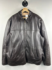 Vintage Columbia Brown Leather Straight Cut Jacket