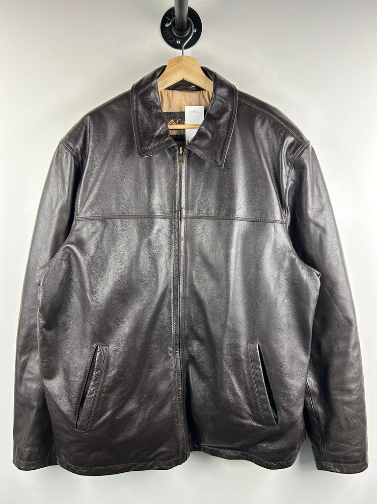 Vintage Columbia Brown Leather Straight Cut Jacket