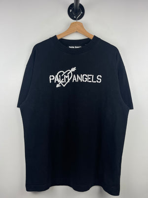 Palm Angels Pierced Heart Black Tee