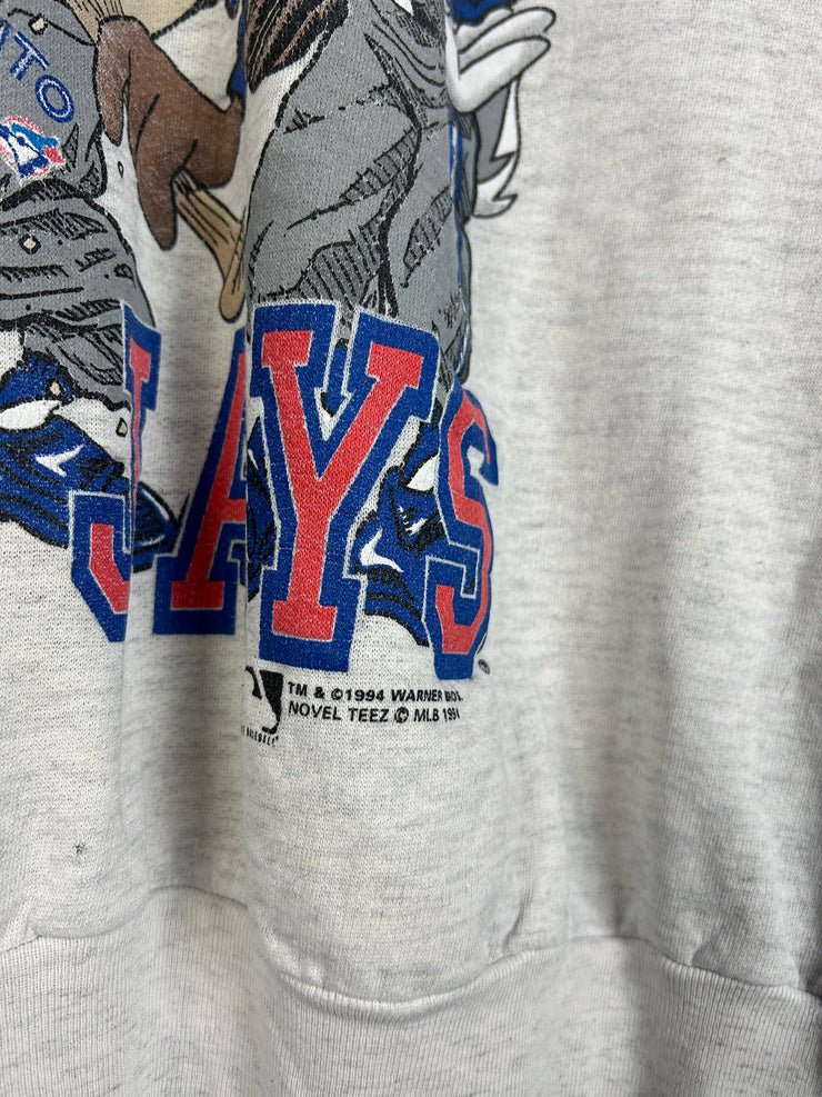 Vintage 1994 Toronto Blue Jays Looney Tunes Grey Crewneck