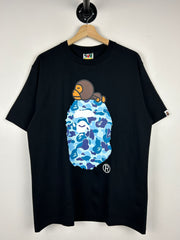 Bape Baby Milo Ape Head Black & Blue Tee