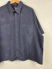 Vintage Inmate Dept Of Corrections Prison Uniform Cropped Button Up Short Sleeve Shirt