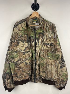 Vintage 90s Cabelas Real Tree Camo Bomber Jacket