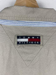 Vintage 90s Tommy Hilfiger Beige Cropped Harrington Jacket