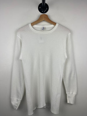 Vintage 80s JE Morgan White Thermal Long Sleeve