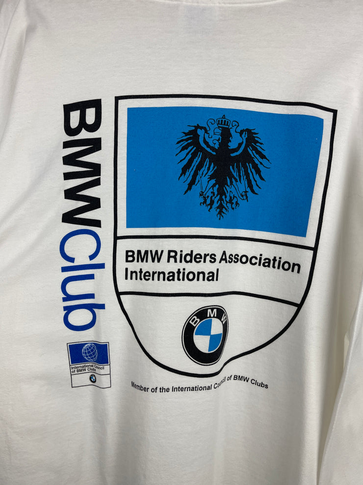 Vintage 90s BMW Club Riders Association White Long Sleeve