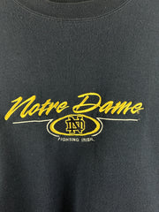 Vintage 90s Notre Dame Fighting Irish Football Embroidered Navy Crewneck