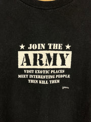 Vintage Join The Army Comedy Black Tee