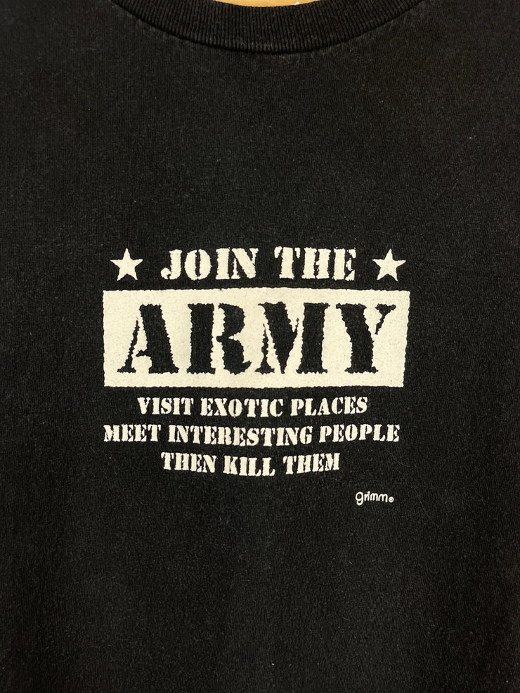 Vintage Join The Army Comedy Black Tee
