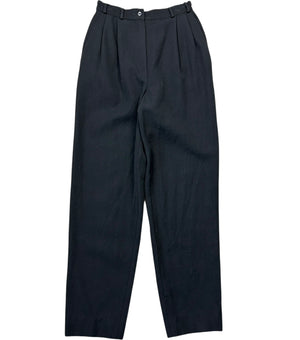Vintage 80s Giorgio Armani Women's Black Wool Trousers 38IT
