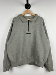 Fear Of God Essentials Quarter Zip Up Grey Sweater