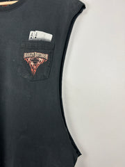 Vintage Harley Davidson Playing Cards Kentucky Black Cut Off Tank Top