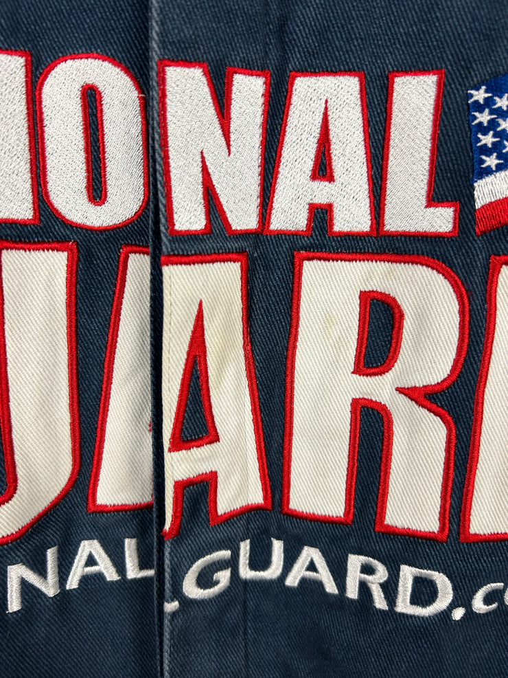 Vintage Nascar Chase Dale Jr National Guard Navy & White Racing Jacket