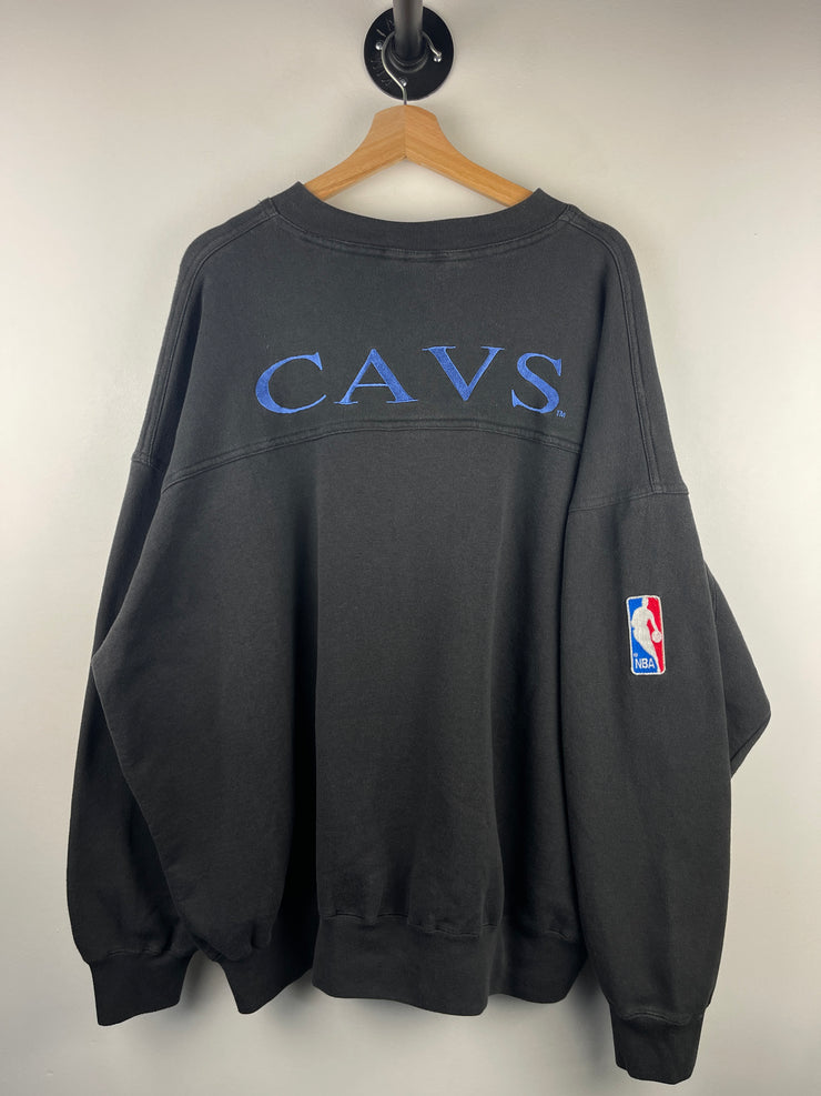 Vintage 90s NBA Lee Sport Cleveland Cavaliers Embroidered Black Crewneck