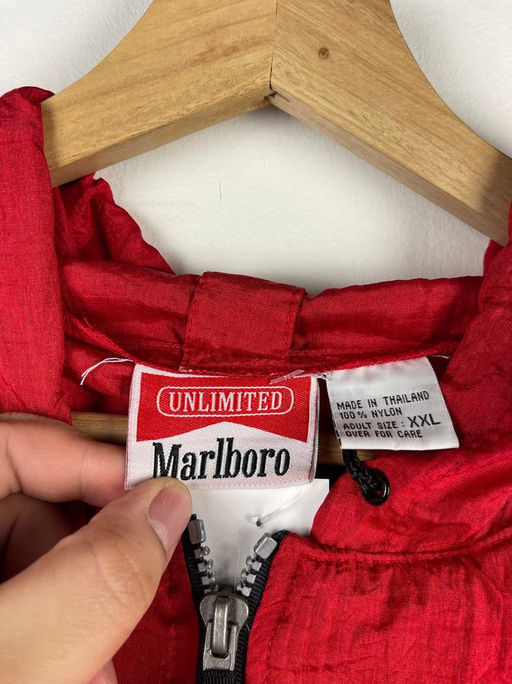 Vintage 90s Marlboro Pullover Red Windbreaker