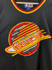 Vintage 90s NHL Starter Vancouver Canucks Flying Skate Black Hockey Jersey