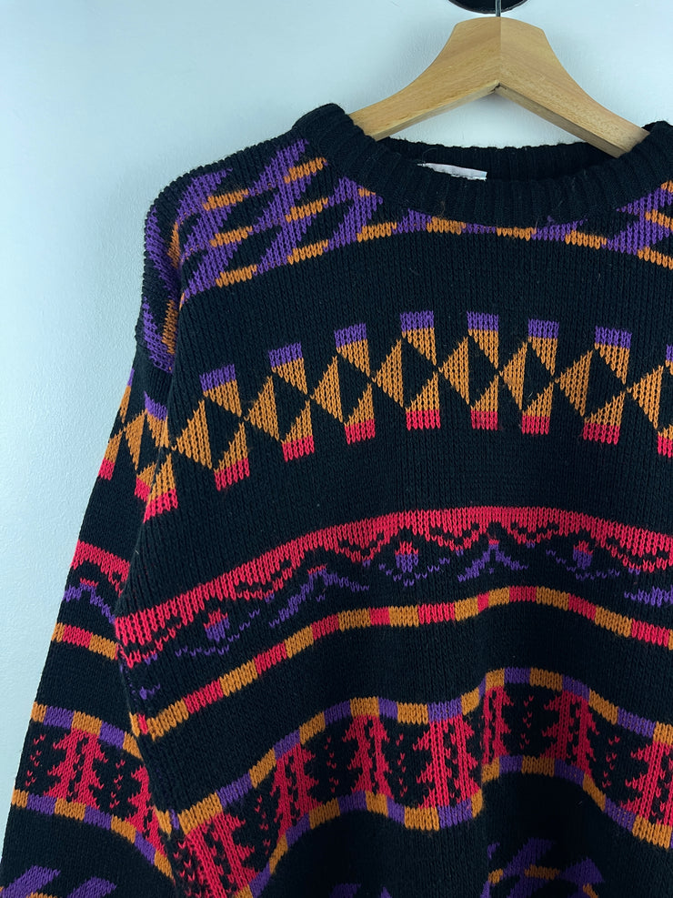 Vintage 90s Spunky Pattern Multi Colour Knit Sweater