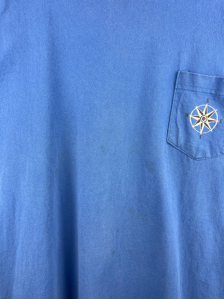 Vintage 90s Marlboro Skiing Make The Run Blue Tee