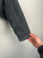 Vintage Walls Faded Black Fleece Lined Hooded Work Jacket