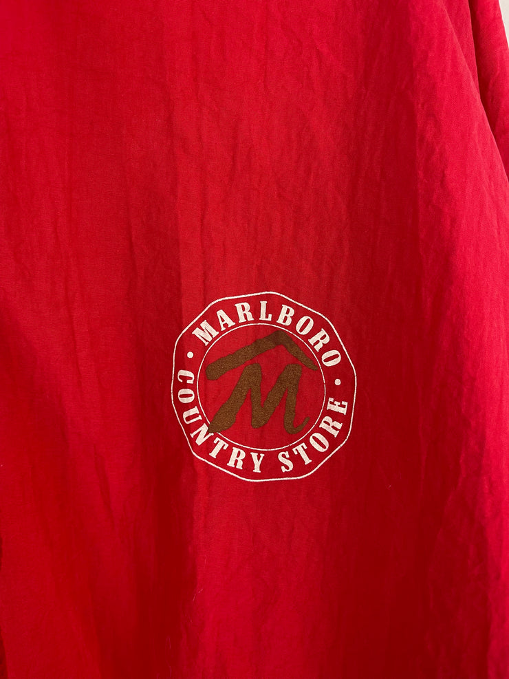 Vintage 90s Marlboro Country Store Red Pullover Windbreaker