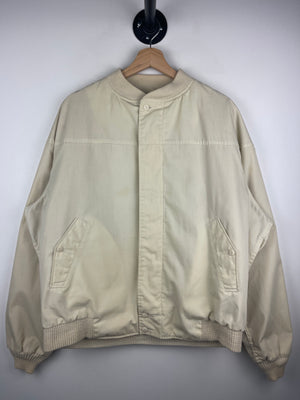 Vintage 80s Lapaz Catalina Beige Bomber Jacket