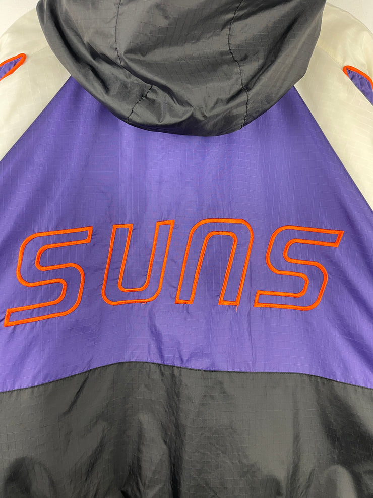 Vintage 90s NBA Pro Player Phoenix Suns Purple & Black Insulated Hooded Jacket