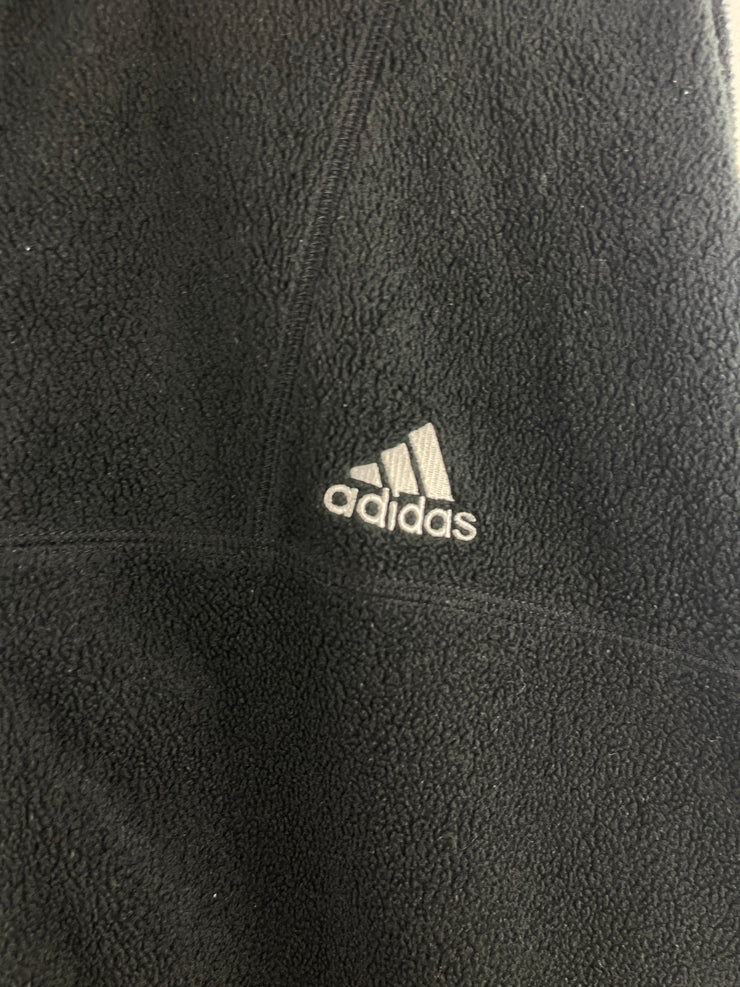 Vintage 90s Adidas Black Full Zip Fleece Sweater