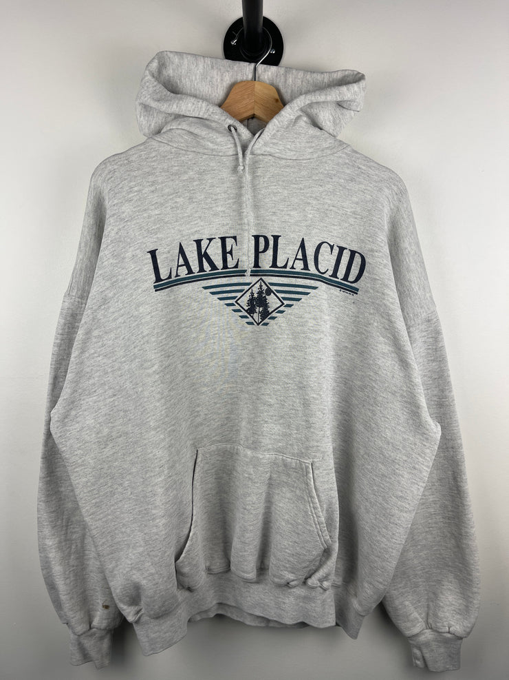 Vintage 90s Lake Placid Grey Hoodie