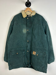 Vintage 90's Carhartt Santa Fe Long Hunter Green Jacket CQ7043