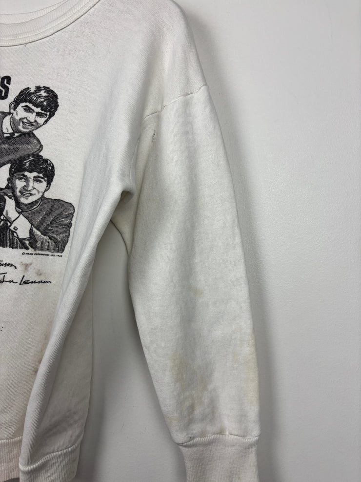 Vintage 60s The Beatles Band White Crewneck