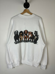 Vintage 90's Dogs White Crewneck