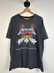 Vintage Y2K Metallic Master Of Puppets Black Tee