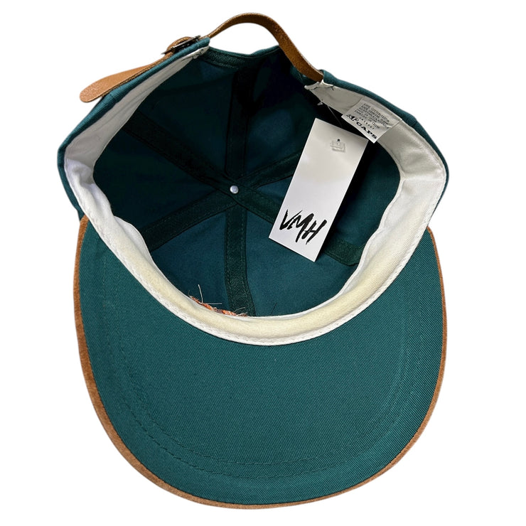 Vintage 90s Labatt Copper Beer Green Leather Strapback Hat