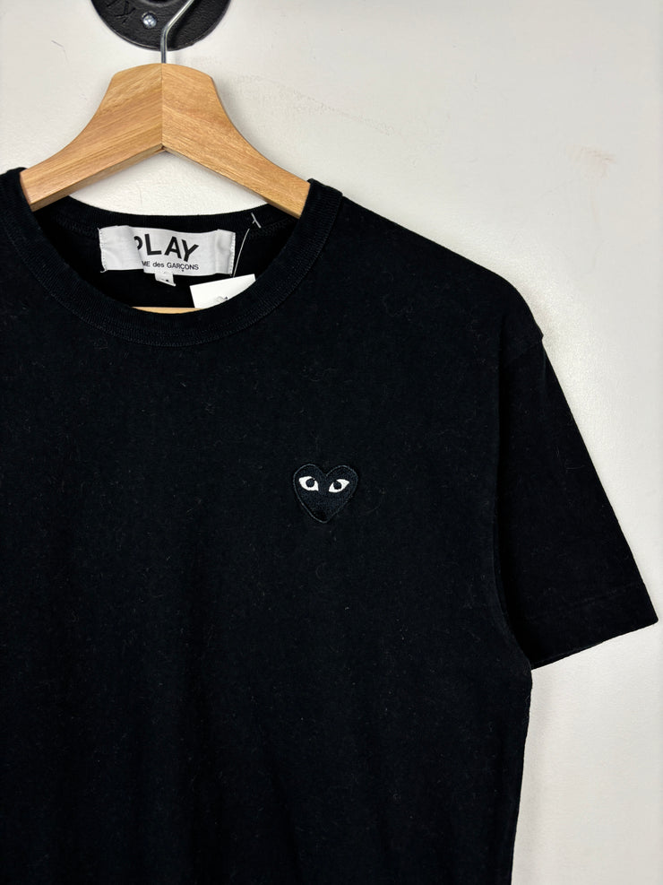 Comme Des Garcons Play Heart Black Tee