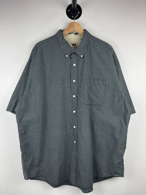 Vintage Haggar Plaid Black & White Short Sleeve Button Up Shirt