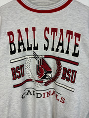 Vintage Ball State Indiana University Grey & Red Crewneck