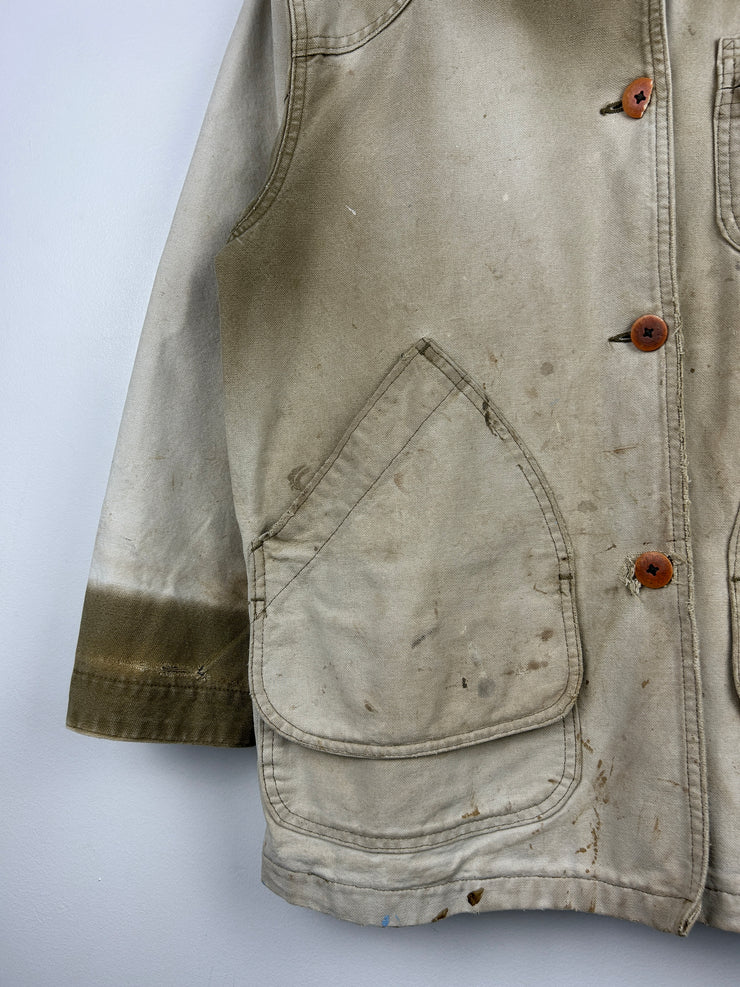 Vintage 90s LL Bean Faded Beige Chore Fishing Jacket