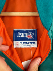 Vintage 90s NFL Starter Miami Dolphins Player Of The Year Teal Bomber Jacket