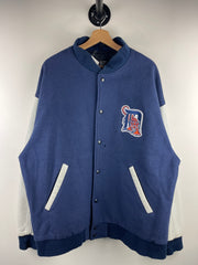 Vintage 90s MLB Detroit Tigers Comerica Park Navy Wool & Leather Varsity Jacket