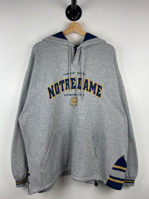 Vintage 90s Lee Sport Notre Dame Fighting Irish Embroidered Grey Hoodie