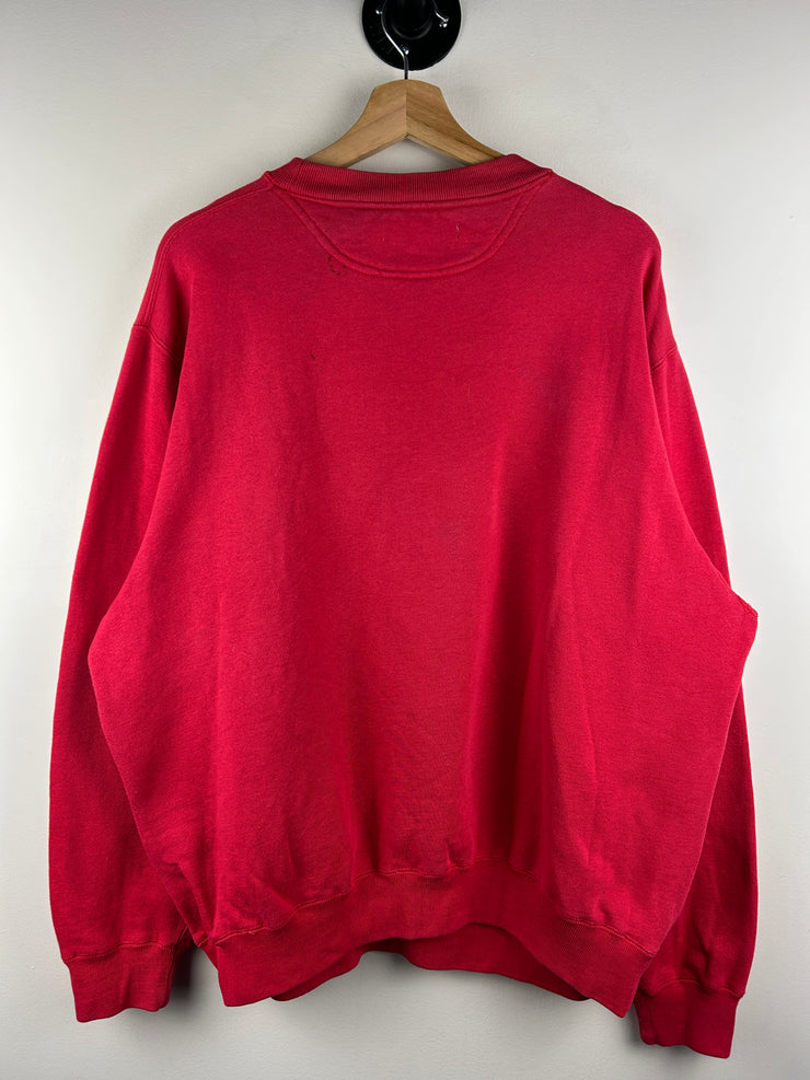 Vintage 90s Logo 7 Indiana Hoosiers University Red Crewneck