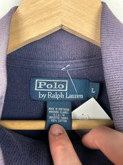 Vintage 90s Polo Ralph Lauren Sun Faded Navy Quarter Zip Sweater