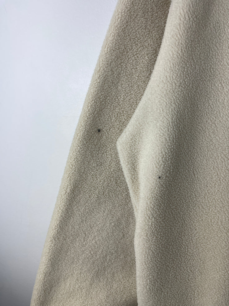 Vintage Old Navy Spellout Cream Quarter Zip Fleece Sweater