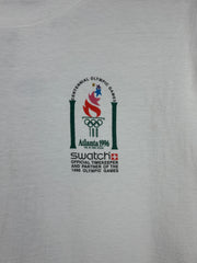 Vintage 90s Atlanta Olympics Swatch Watches Promo White Tee