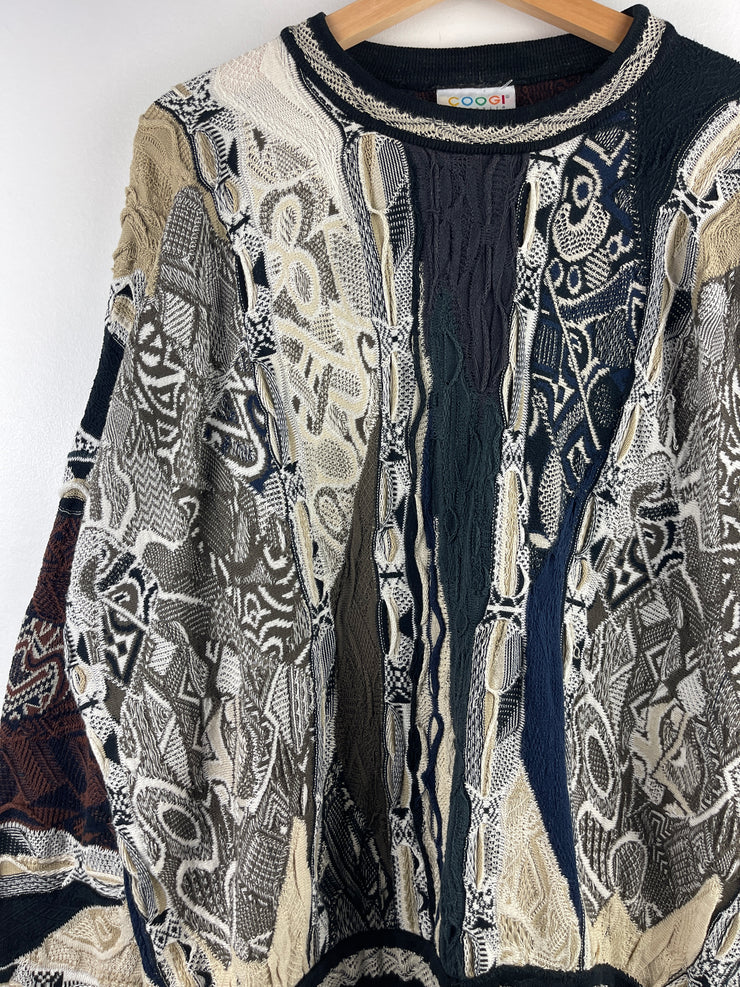 Vintage 90s Coogi 3D Knit Earth Tone Sweater
