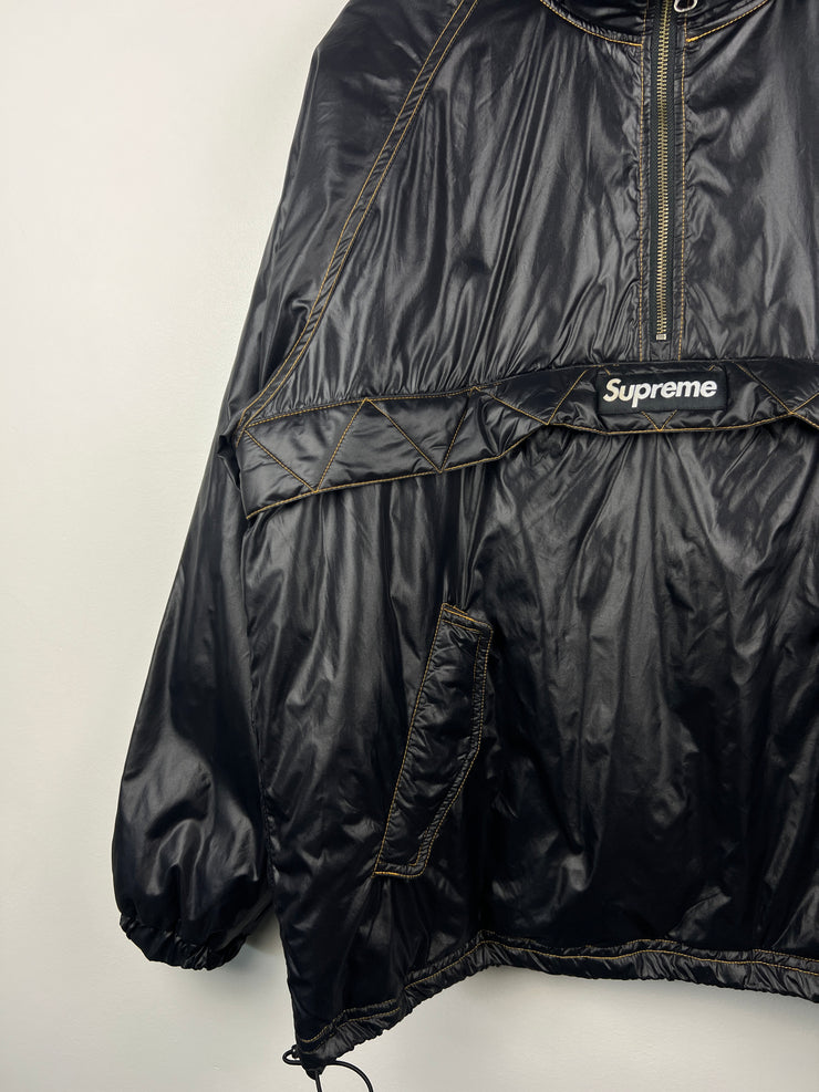 Supreme FW17 Contrast Stitch Pullover Insulated Black Jacket