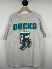 Vintage 90s NHL Nutmeg Anahiem Mighty Ducks Breakthrough Grey Tee