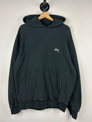 Stussy Script Embroidered Black Hoodie
